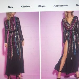 Nasty Gal Multi-color Beaded Gown